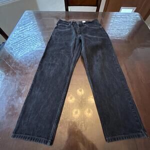 Vintage Levis 550 Relaxed Fit Denim Jeans Black Dark Wash Grunge Mens Size 34x30